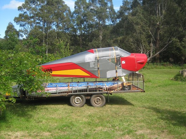 On trailer in Tassie
