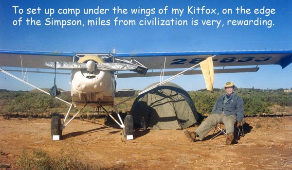 Camping under Kitfox Wing. (Lake Ayre trip)