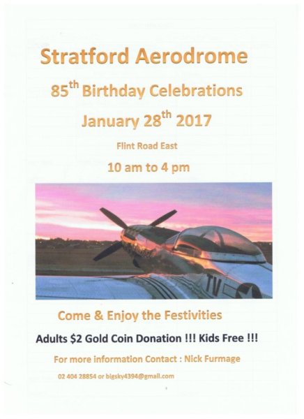 Stratford Aero Club & Aerodrome 85th Celebrations.