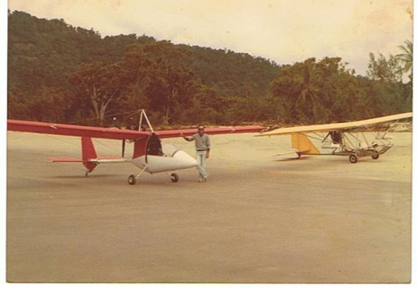 A friend of mine from the early days!..His Sky Dart, My Chinook!...Got his AUF/RAA pilot certificate with me, now owns and flies his own Challenger on