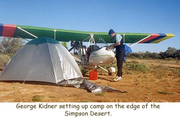 Very quiet and serene, camping under the wing of his Drifter