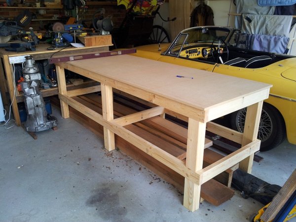 Construction bench built from modified EAA Chapter plans. One is big enough for the Empennage construction, I'll need to build another to do fuselage 