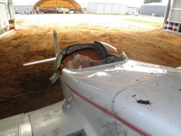 Note the intact semi circle of ply that helped support the turtledeck after the canopy bow broke