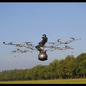 World's first manned flight with an electric multicopter