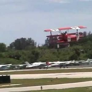 Severe Crosswind landings in Fokker replica triplane. - YouTube