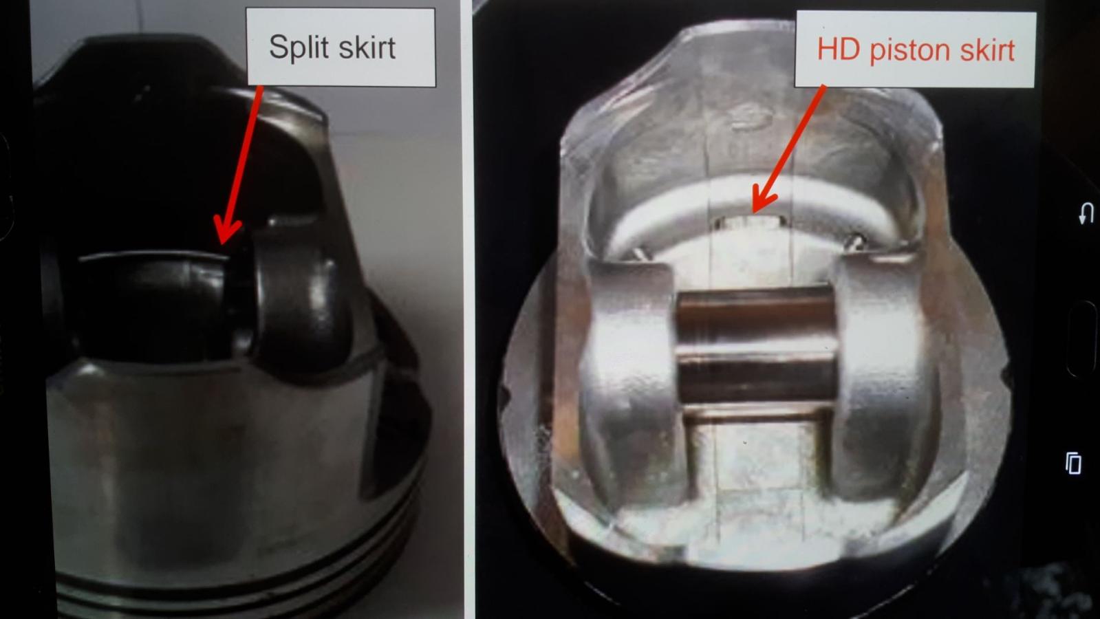Split skirt pistons discount