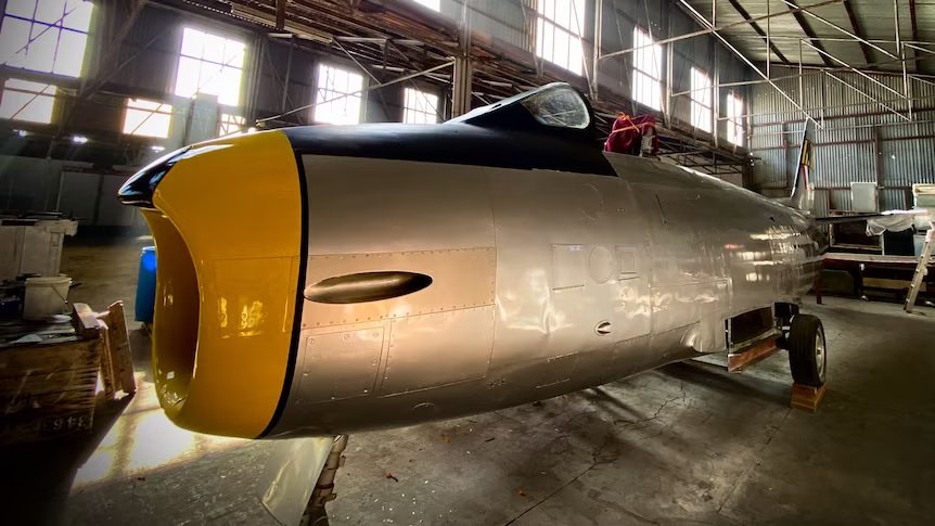 More information about "Historic CA-27 Sabre fighter jet restored at Dareton Men's Shed for Mildura museum"